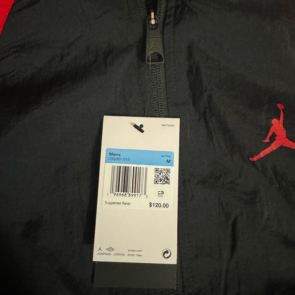 Nike Air Jordan Sport Jam Warmup Jacket Black Red Men's m - Picture 3 of 3